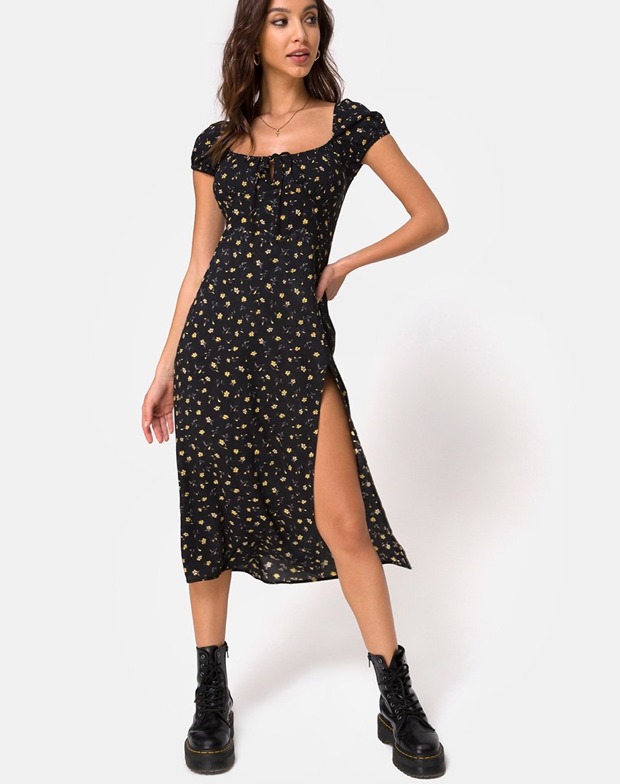Immagine di Milla Midi Dress in Pretty Petal Nero