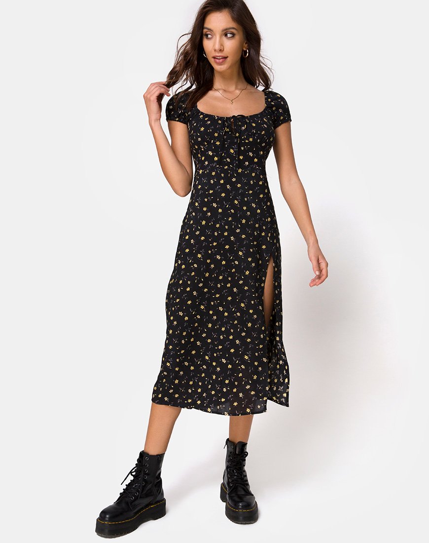 Immagine di Milla Midi Dress in Pretty Petal Nero