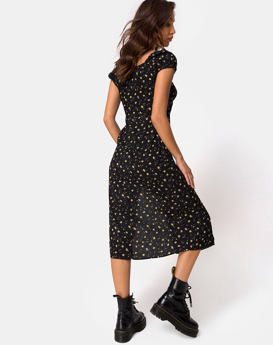 Immagine di Milla Midi Dress in Pretty Petal Nero