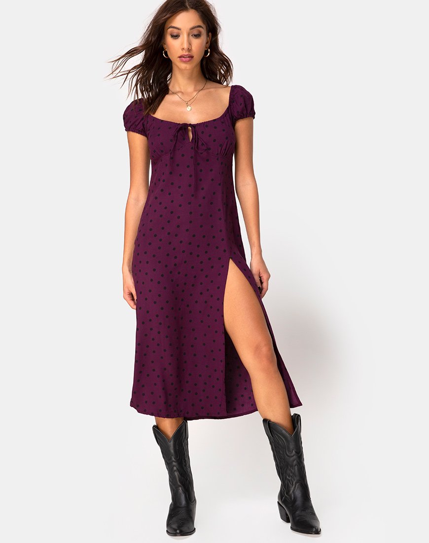 Immagine di Milla Vestito in Skater Polka Vino