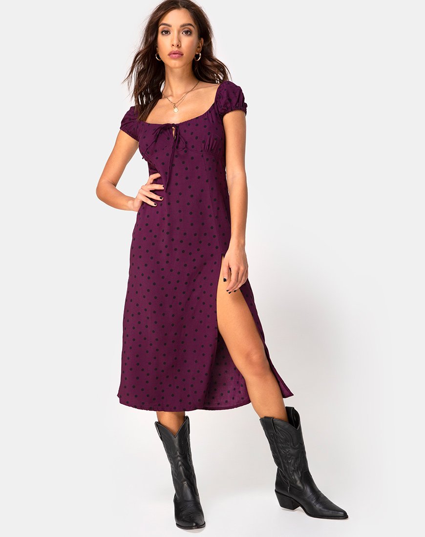 Immagine di Milla Vestito in Skater Polka Vino