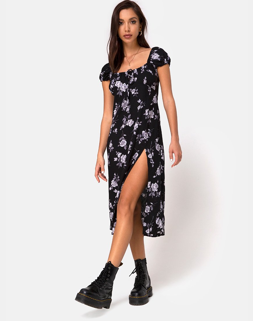 Immagine di Milla Midi Dress in Bianco Rosa Nero