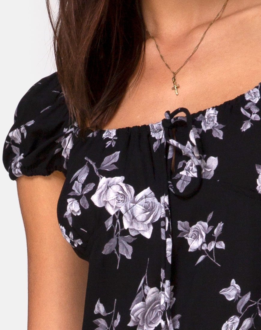 Immagine di Milla Midi Dress in Bianco Rosa Nero