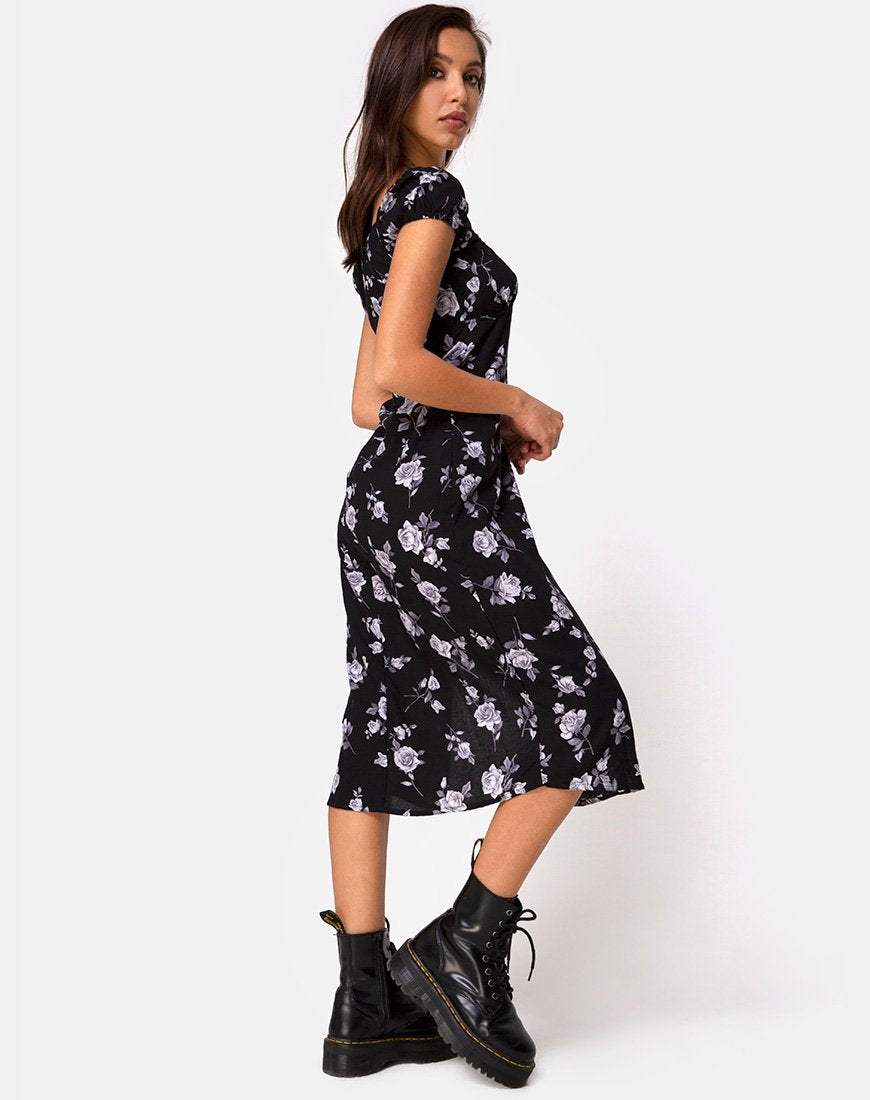 Immagine di Milla Midi Dress in Bianco Rosa Nero