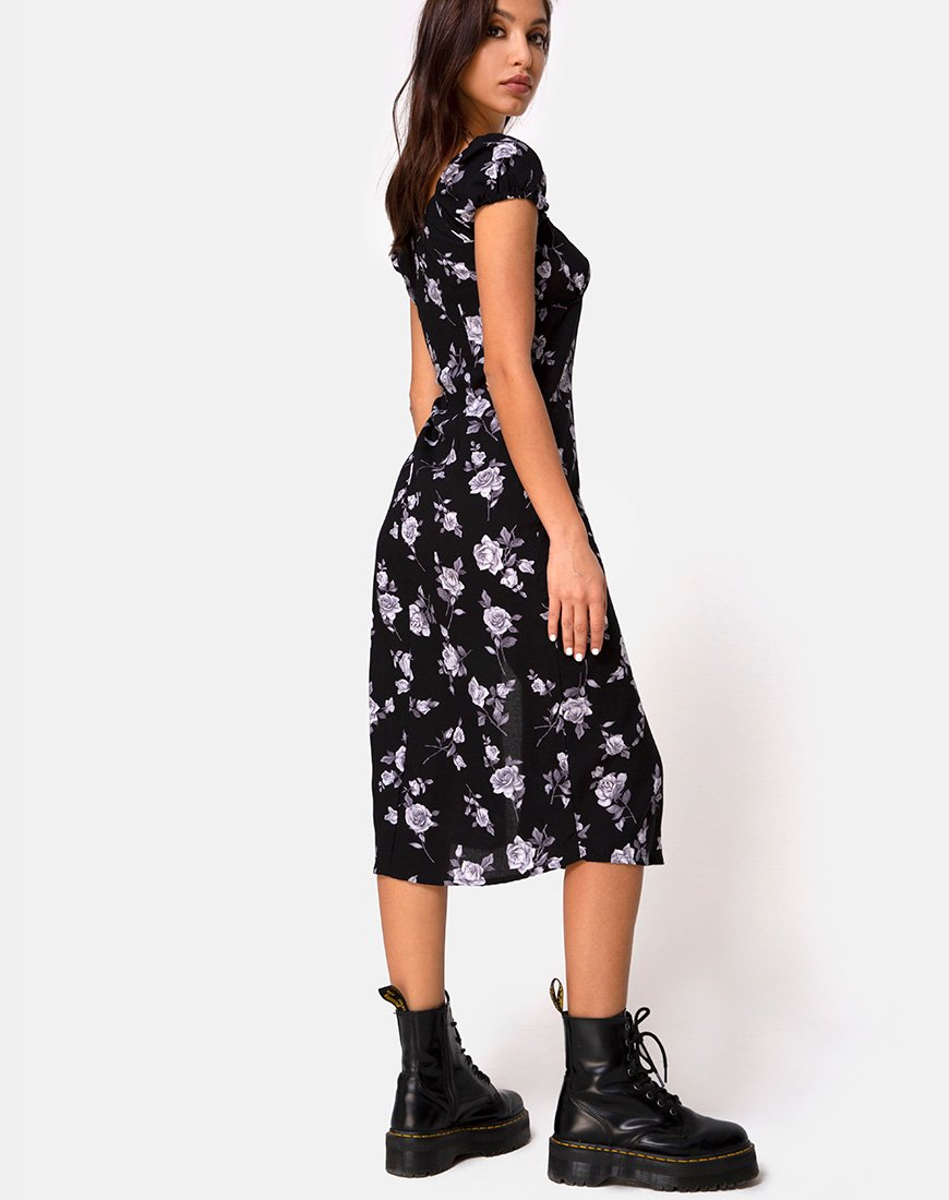 Immagine di Milla Midi Dress in Bianco Rosa Nero