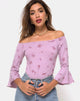 Immagine di Mingga Off The Shoulder Top in Forget Me Not Lilac