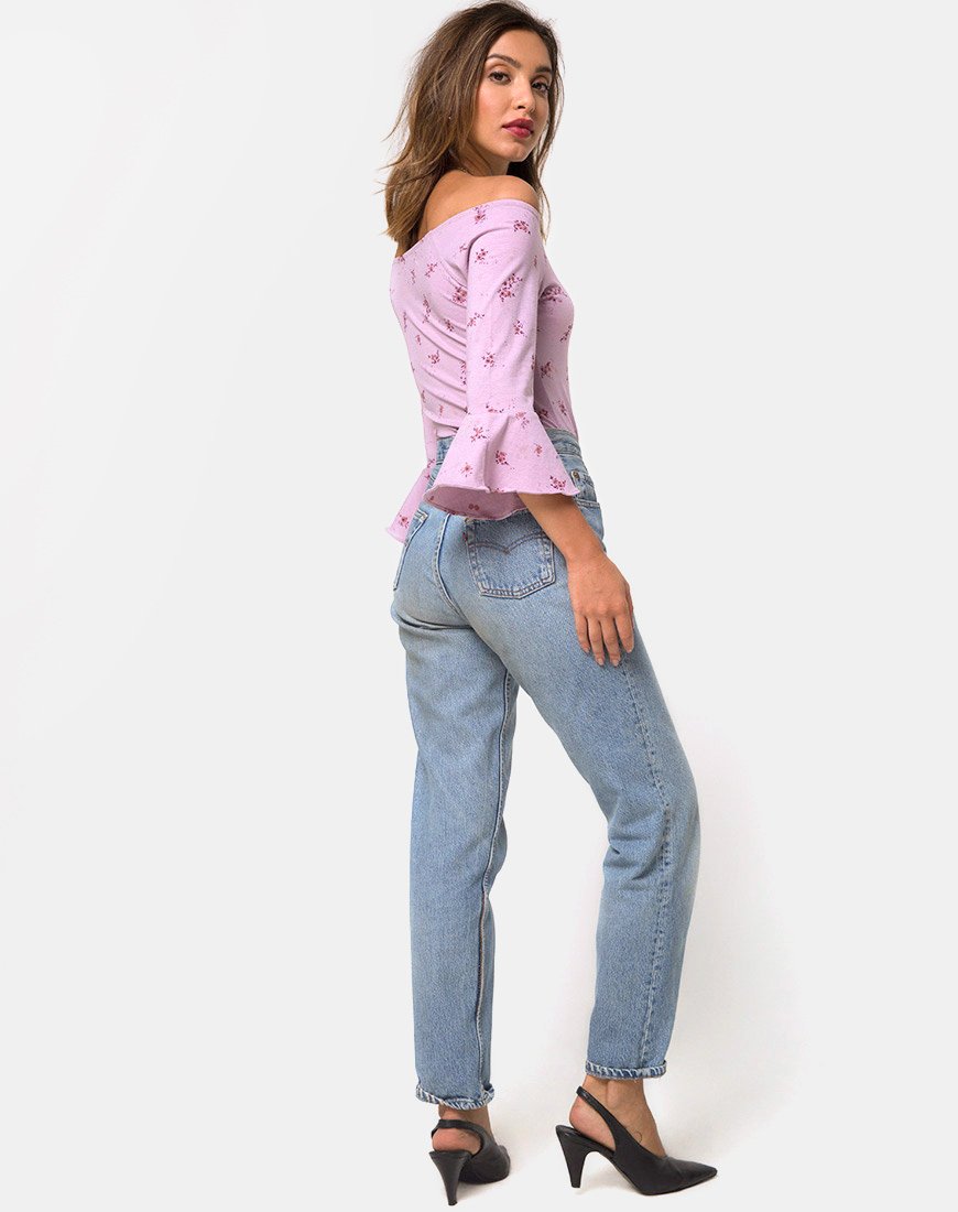 Immagine di Mingga Off The Shoulder Top in Forget Me Not Lilac