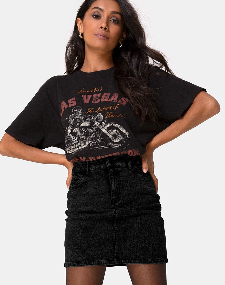 Gonna Mini Broomy in Black Stone Wash