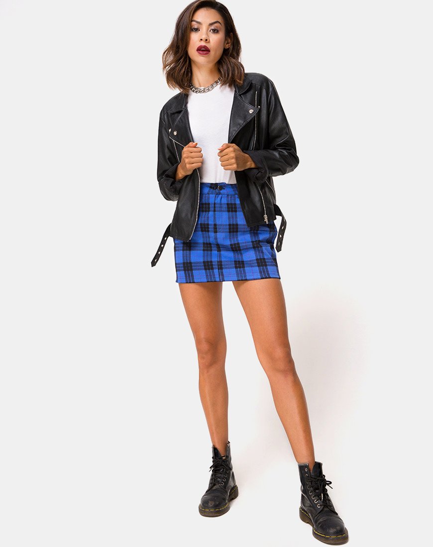 Immagine di Mini Broomy Gonna in Tartan Blu