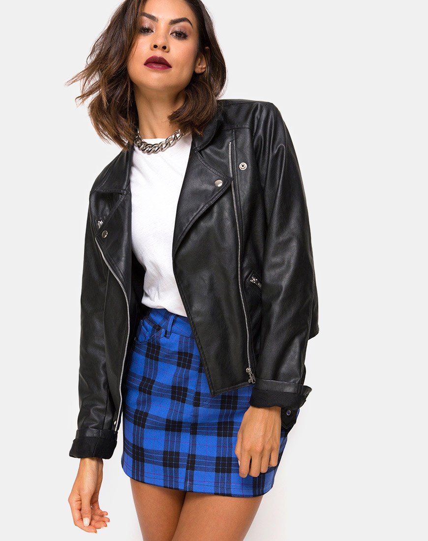 Gonna Mini Broomy in Tartan Blu