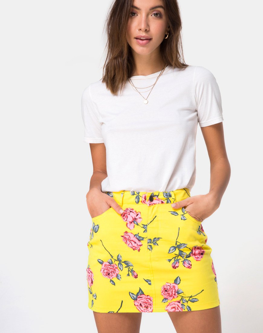 Gonna Mini Broomy in giallo Candy Rose