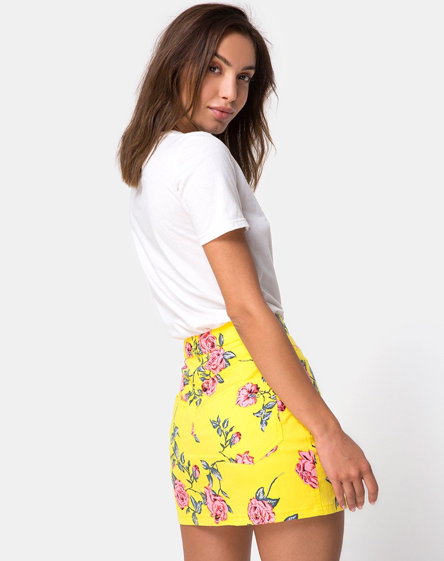 Gonna Mini Broomy in giallo Candy Rose