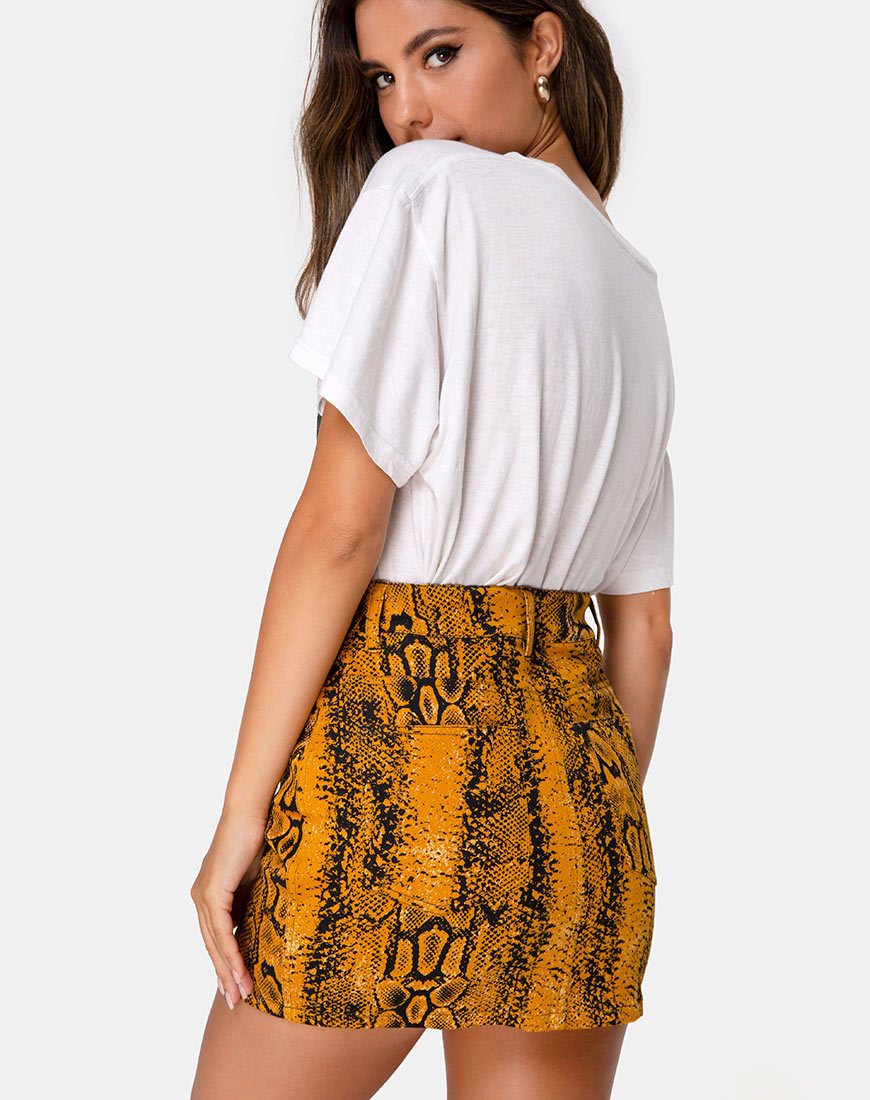 Immagine di Mini Broomy Gonna in Snake Mustard