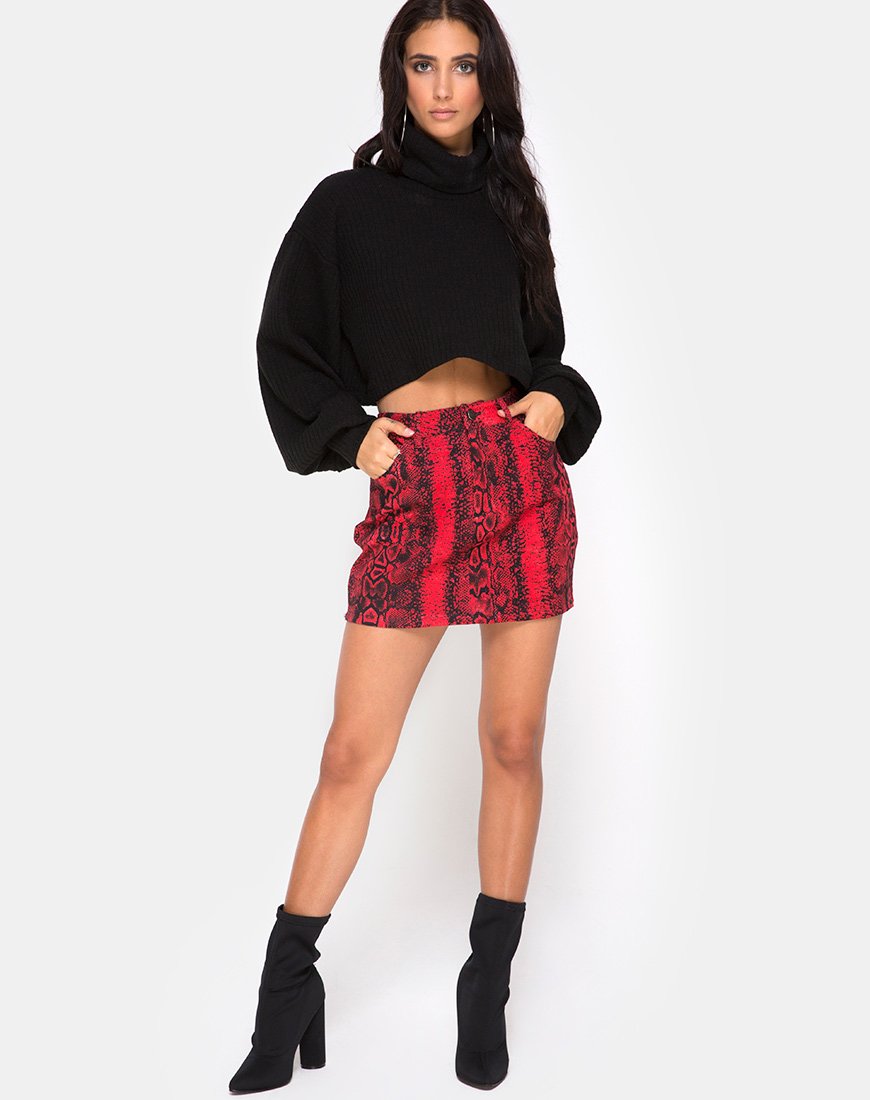 Immagine di Mini Broomy Gonna in Red Snake