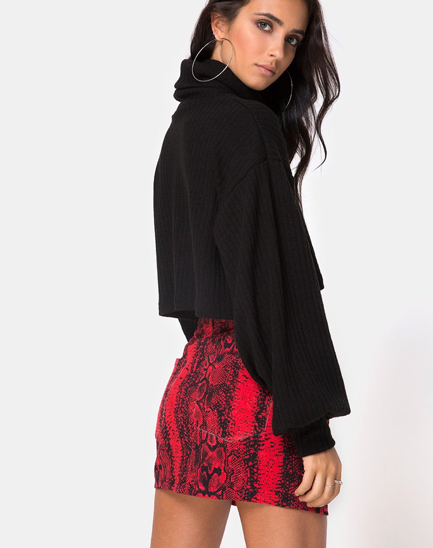 Immagine di Mini Broomy Gonna in Red Snake
