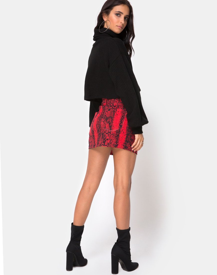 Immagine di Mini Broomy Gonna in Red Snake