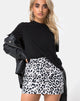 Immagine di Mini Broomy Skirt in Mono Animal Grigio e Bianco