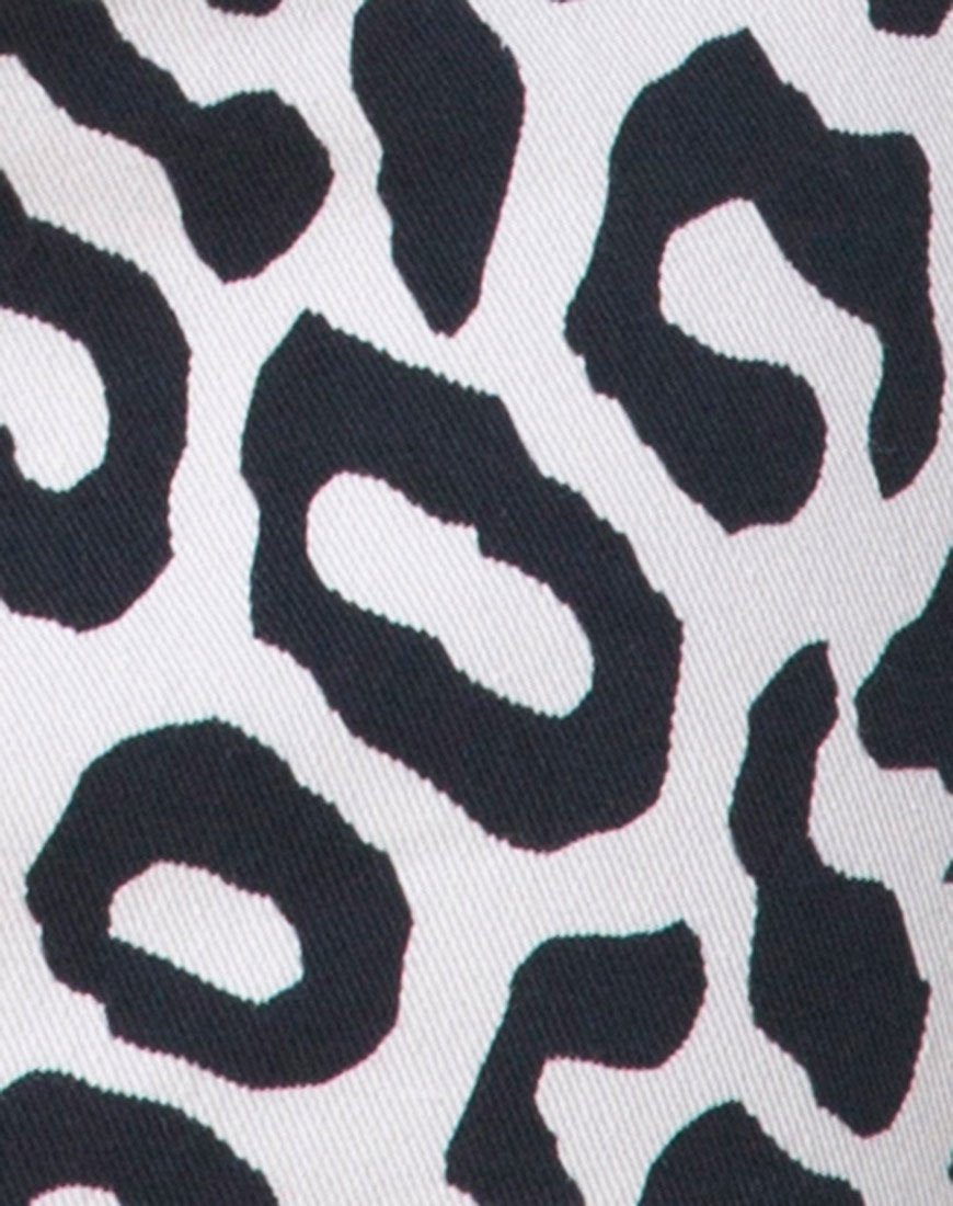 Immagine di Mini Broomy Skirt in Mono Animal Grigio e Bianco