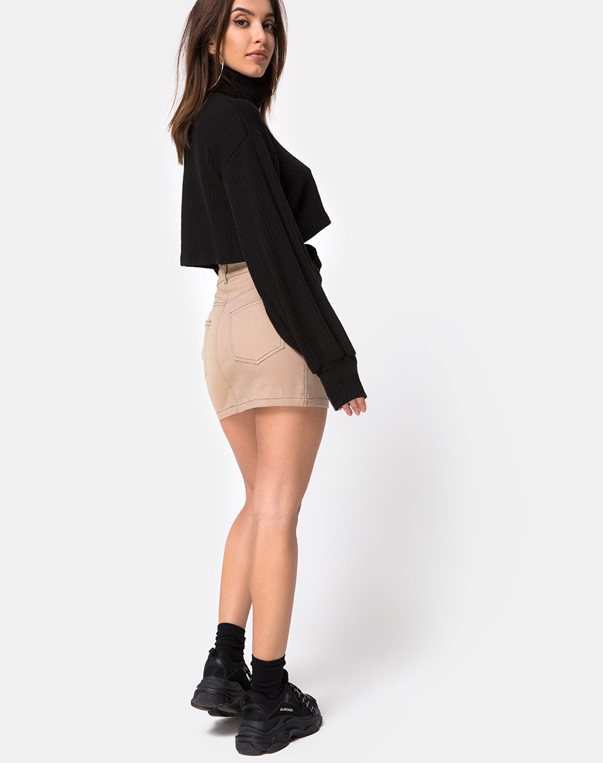 Immagine di Mini Broomy Gonna in Tan con punto nero