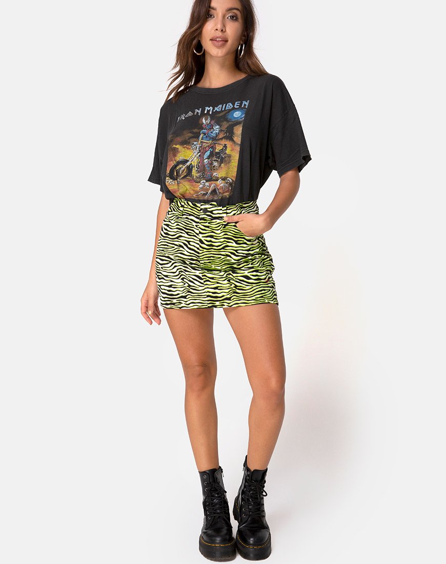 Immagine di Mini Broomy Skirt in Zebra Fluro Verde