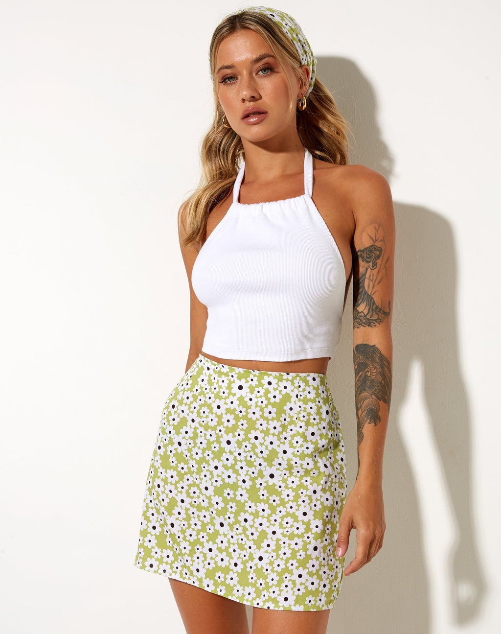 Minigonna Miona in verde Daisy Duke