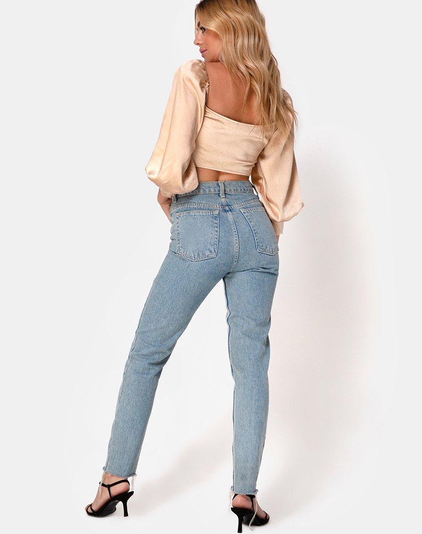 Immagine di Mirae Crop Top in oro satinato