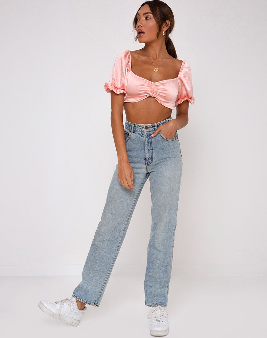 Immagine di Mirella Crop Top in satin Peach