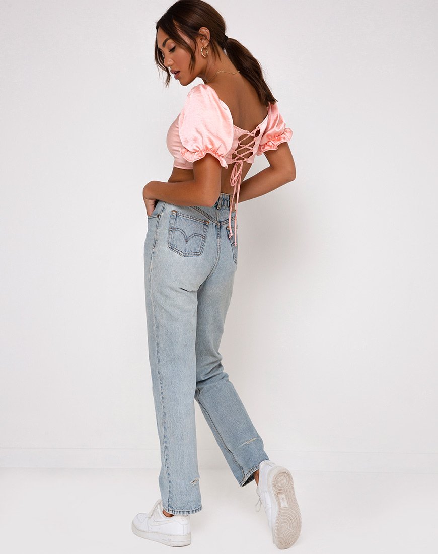 Immagine di Mirella Crop Top in satin Peach