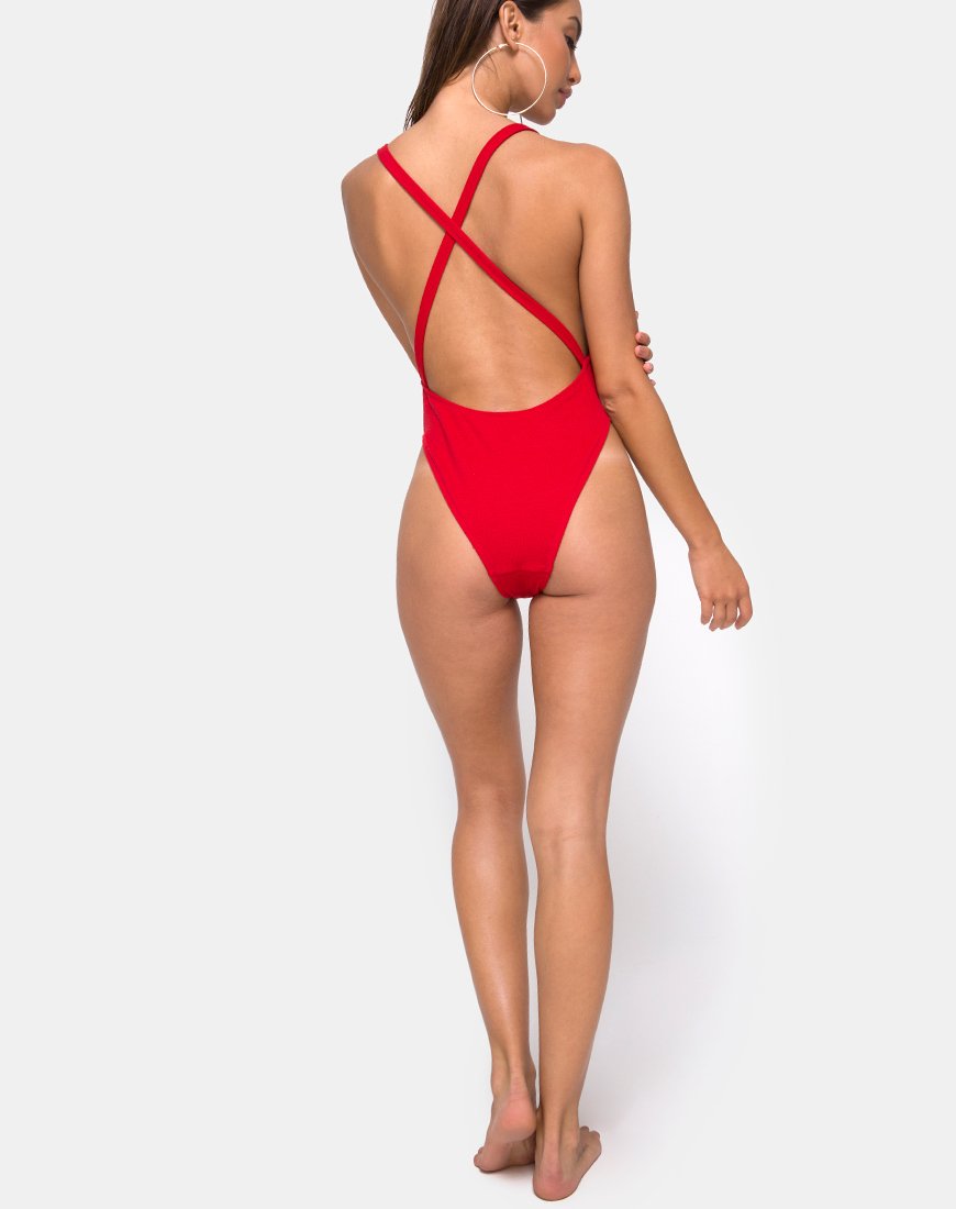 Immagine di Miro - Costume da bagno a coste rosse