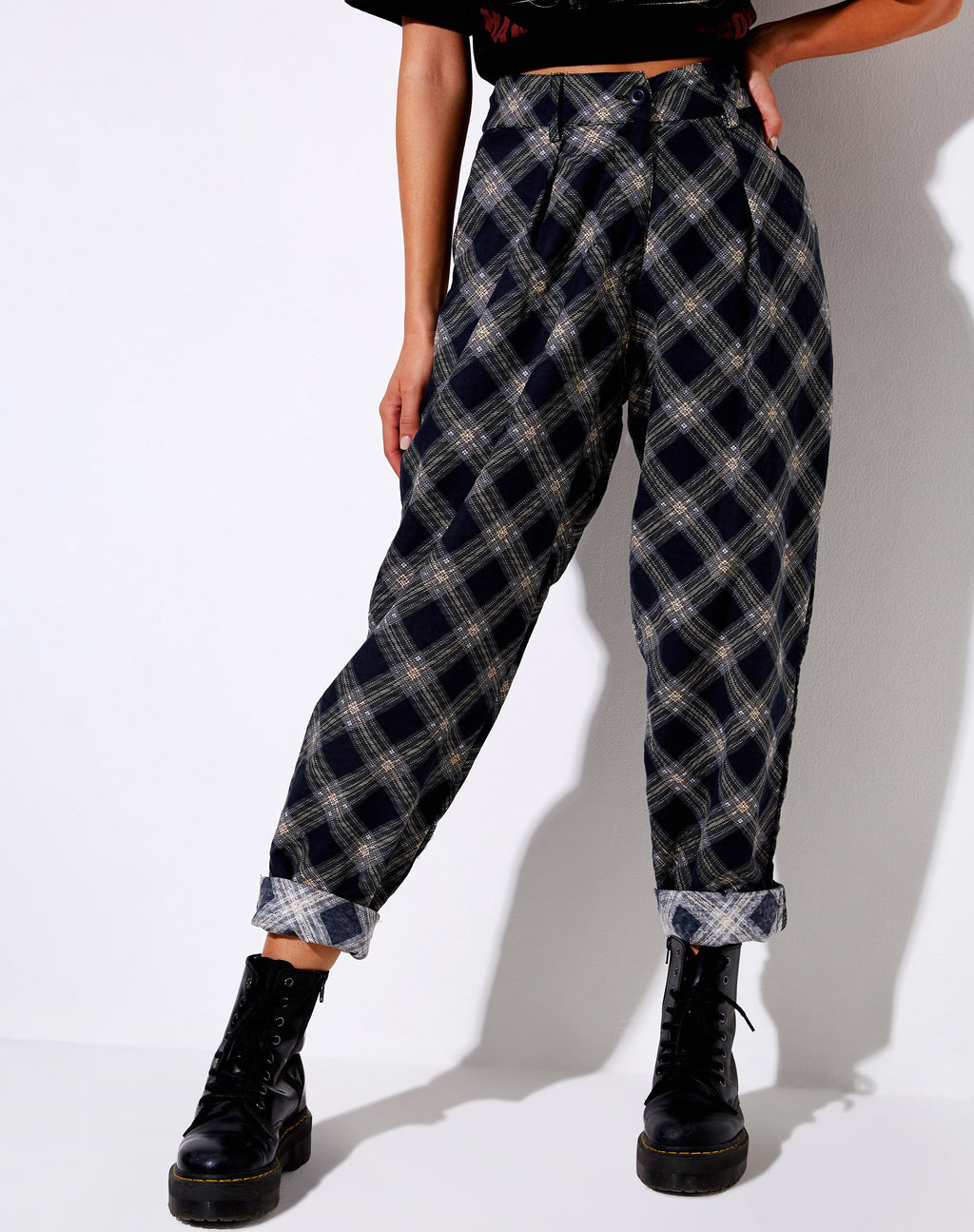 Pantalone Misca a quadri anni '20 nero e grigio