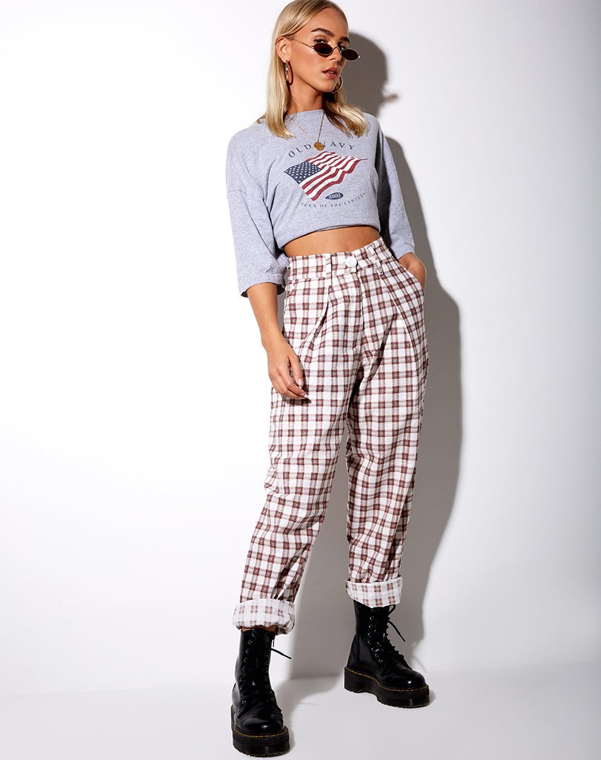 Immagine dei pantaloni Misca in marrone Checkmate