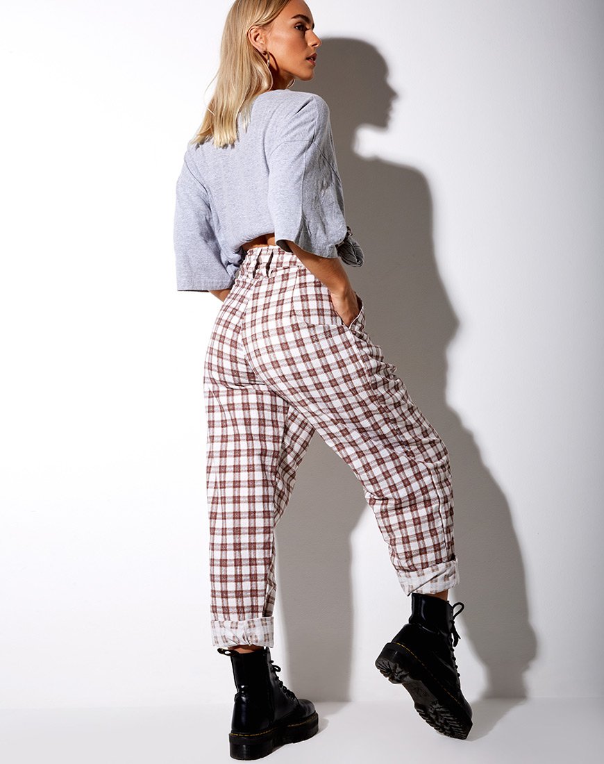 Immagine dei pantaloni Misca in marrone Checkmate
