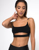 Immagine di Mish Cutout Crop Top in nero Chiusura in oro