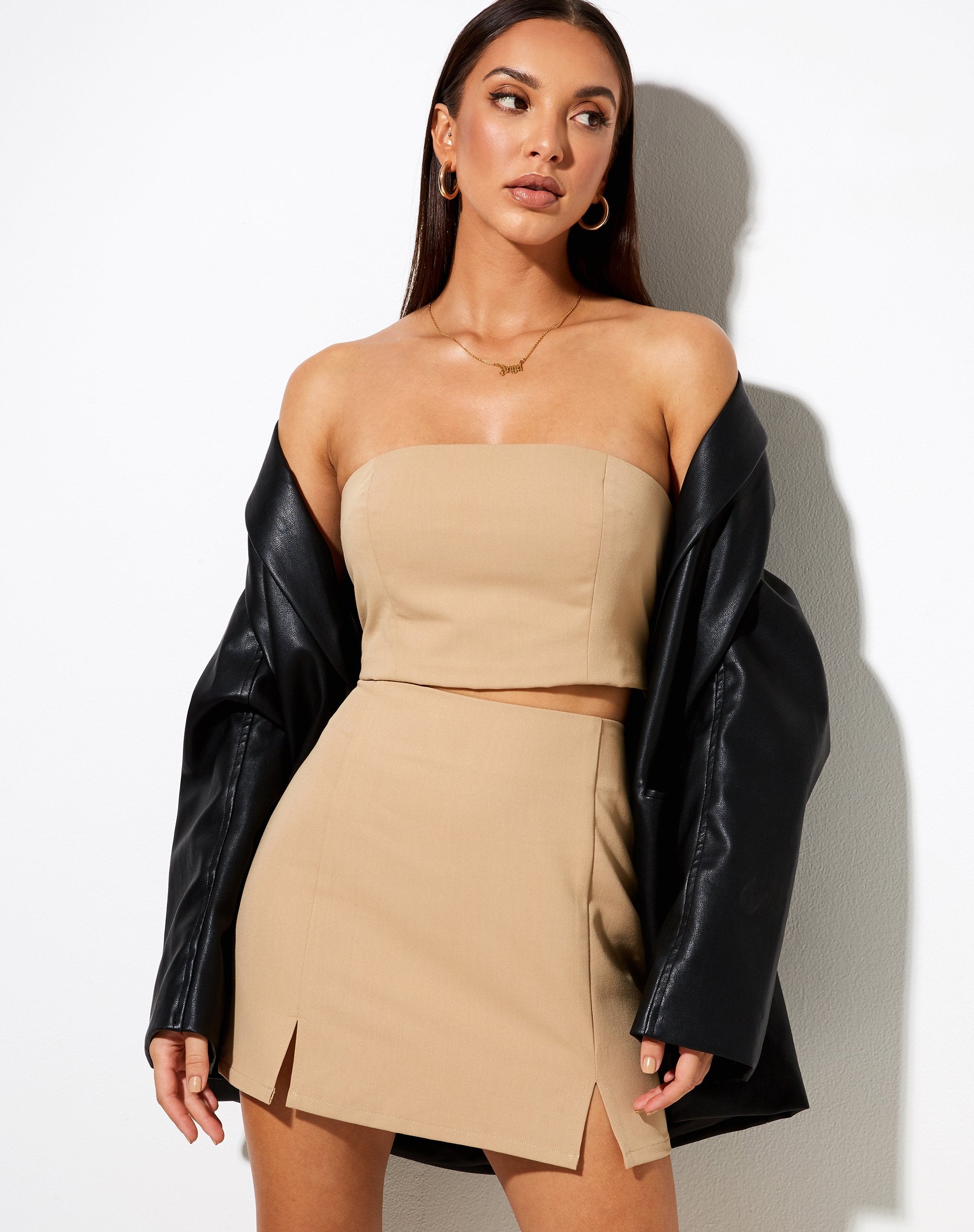 Immagine di Mixo Mini Skirt in Almond
