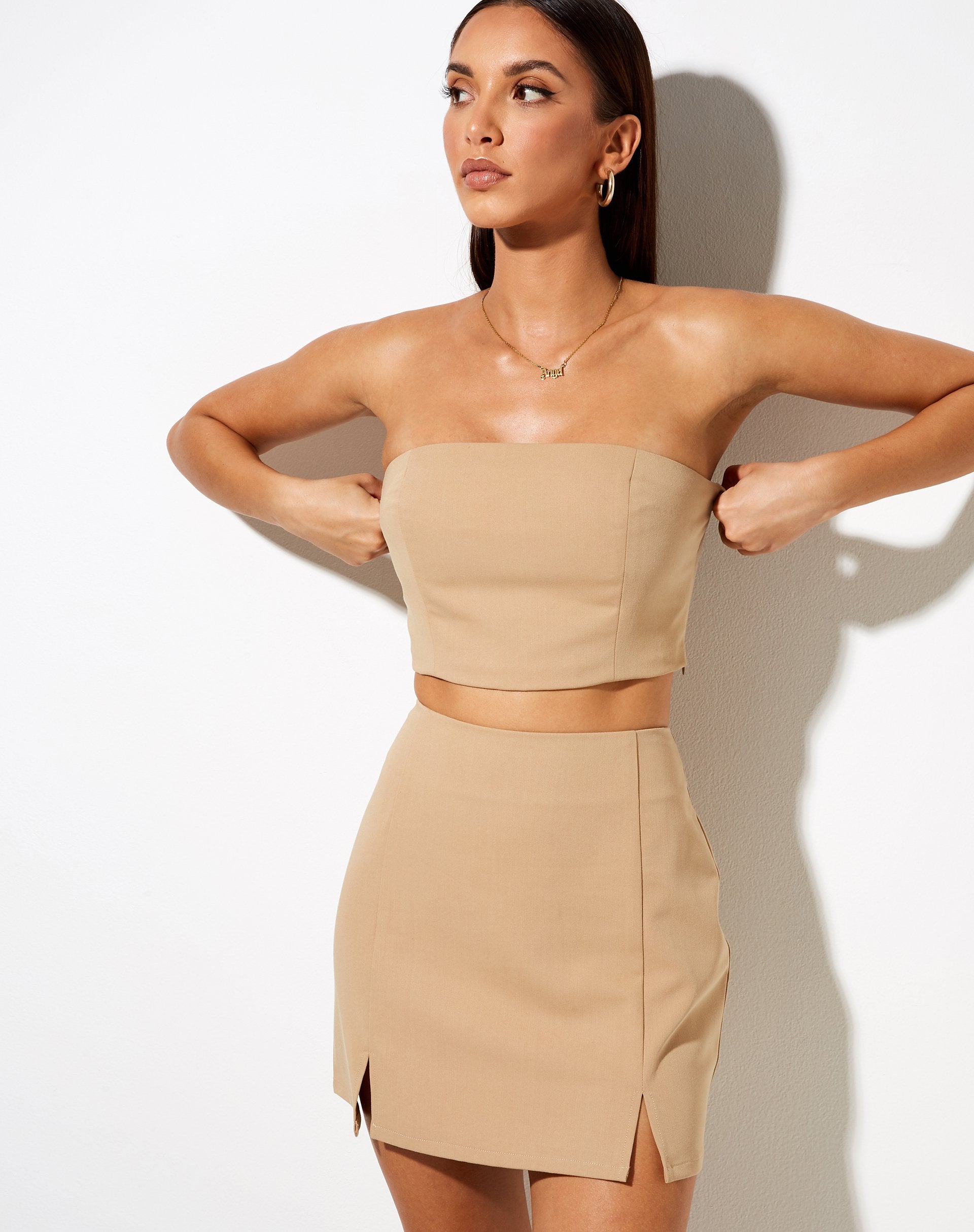 Immagine di Mixo Mini Skirt in Almond