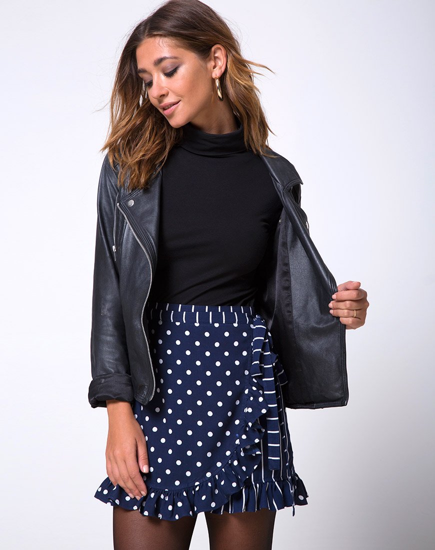 Immagine di Miza Mini Skirt in Spot and Stripe Navy