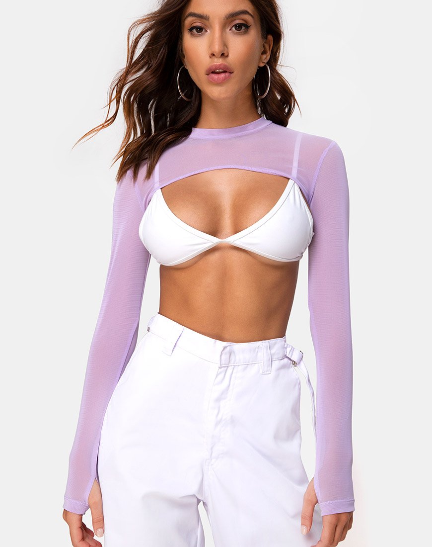 Immagine di Mola Crop Top in rete Lilla