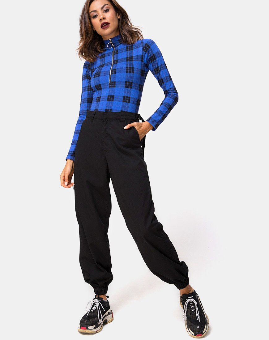 Immagine di Molaka Corpetto a collo alto in tartan blu