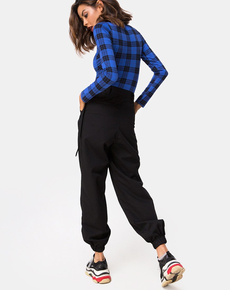 Immagine di Molaka Corpetto a collo alto in tartan blu