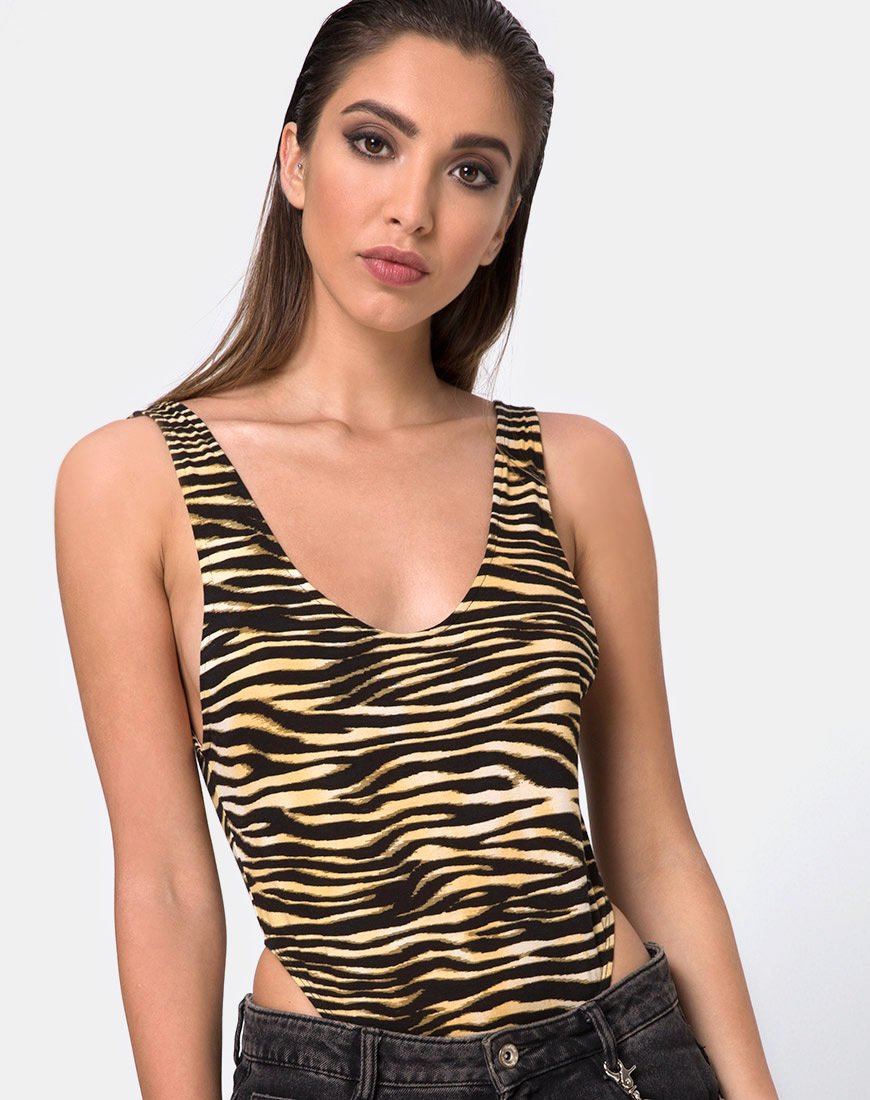Corpetto Molemo Plunge in Zip's Zebra Brown