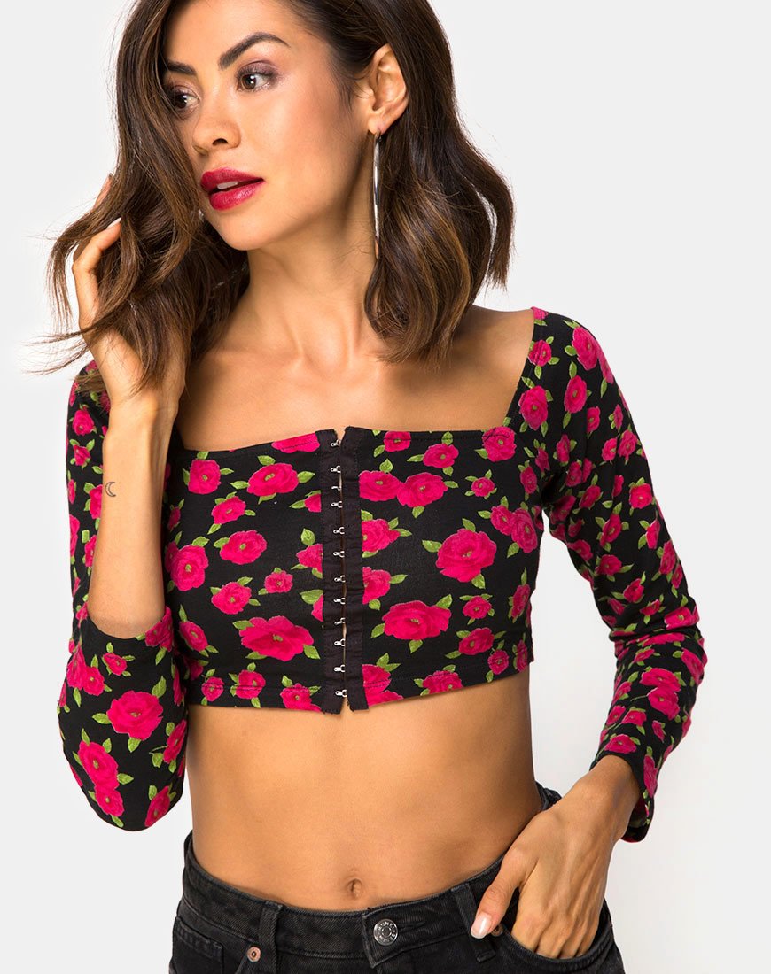 Top Moluc in fiore rosso
