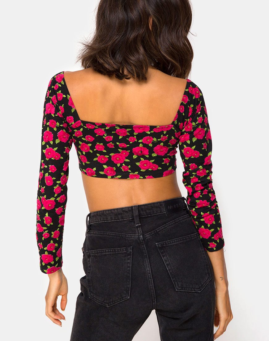 Top Moluc in fiore rosso