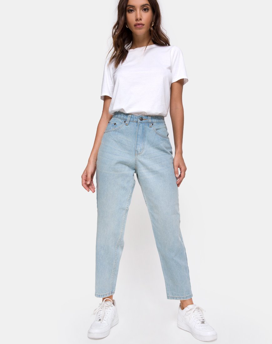 Immagine di Mom Jeans in lavaggio blu