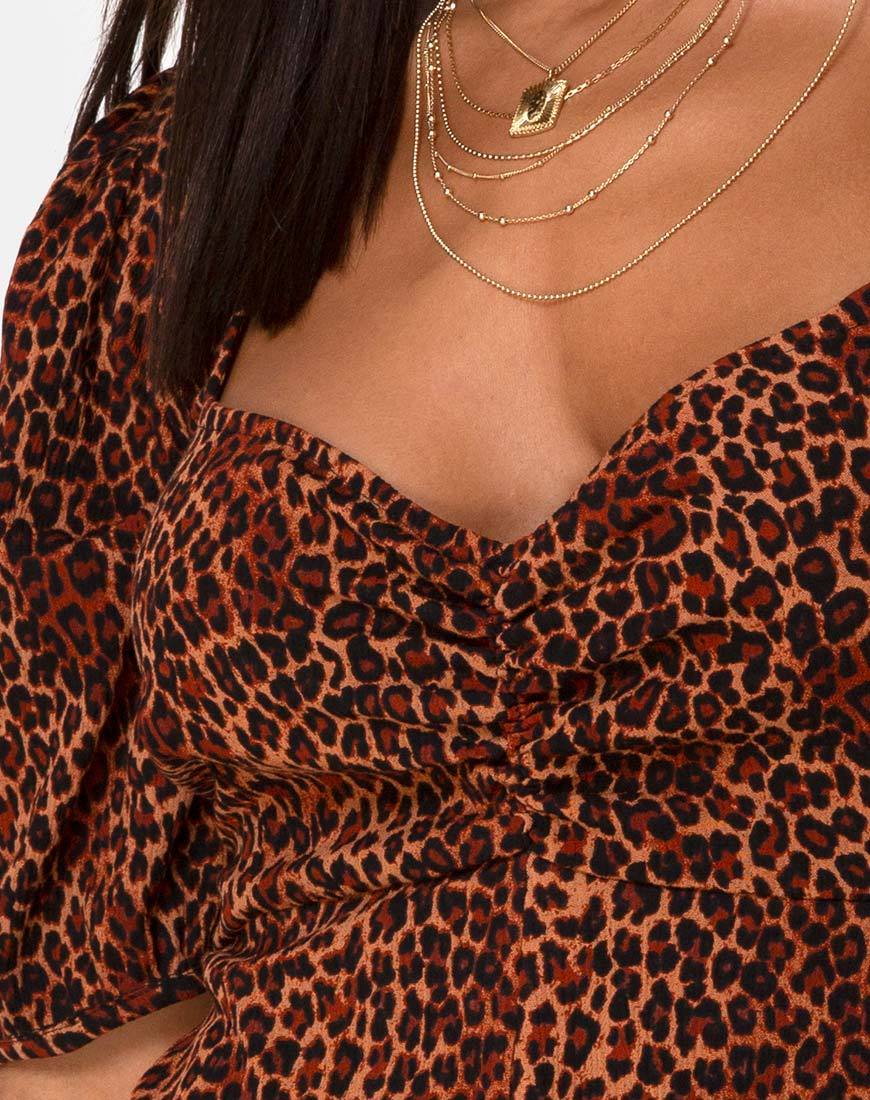 Immagine di Monali Playsuit in Crinkle Ditsy Leopard Orange