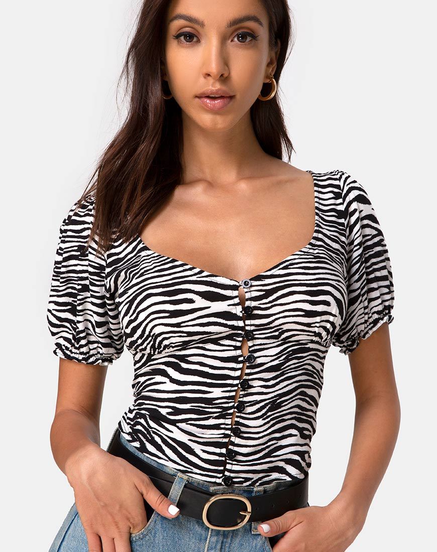 Immagine di Monda Crop Top in Zebra classico