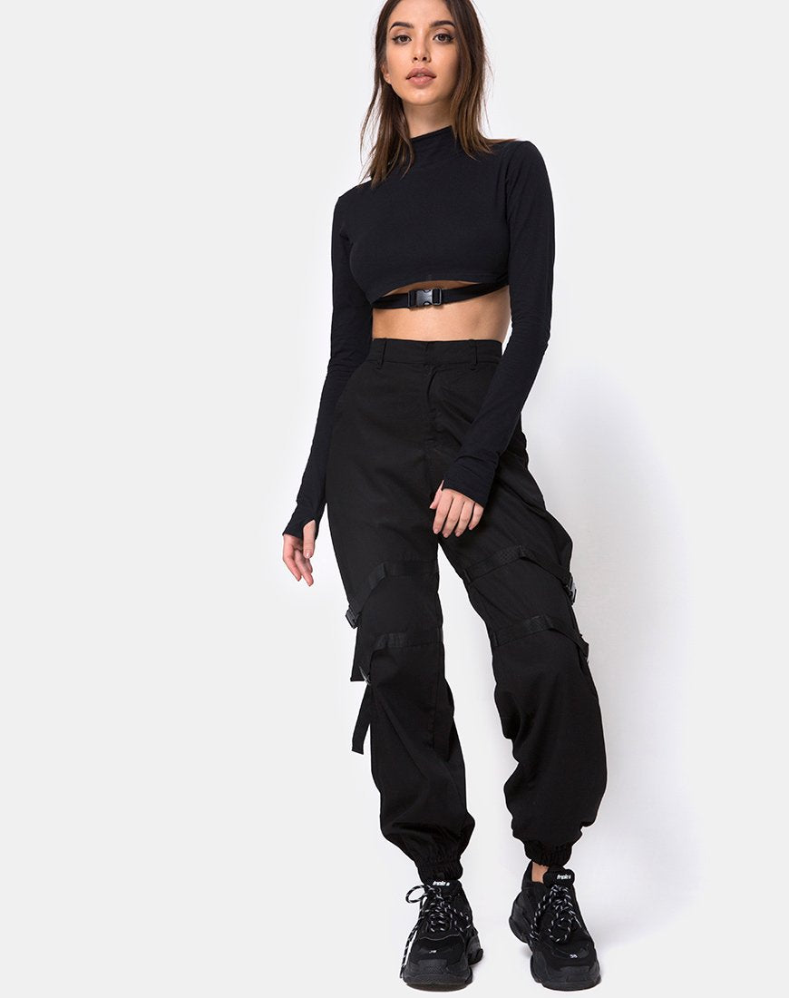 Immagine di Monec Crop Top in nero Buckle
