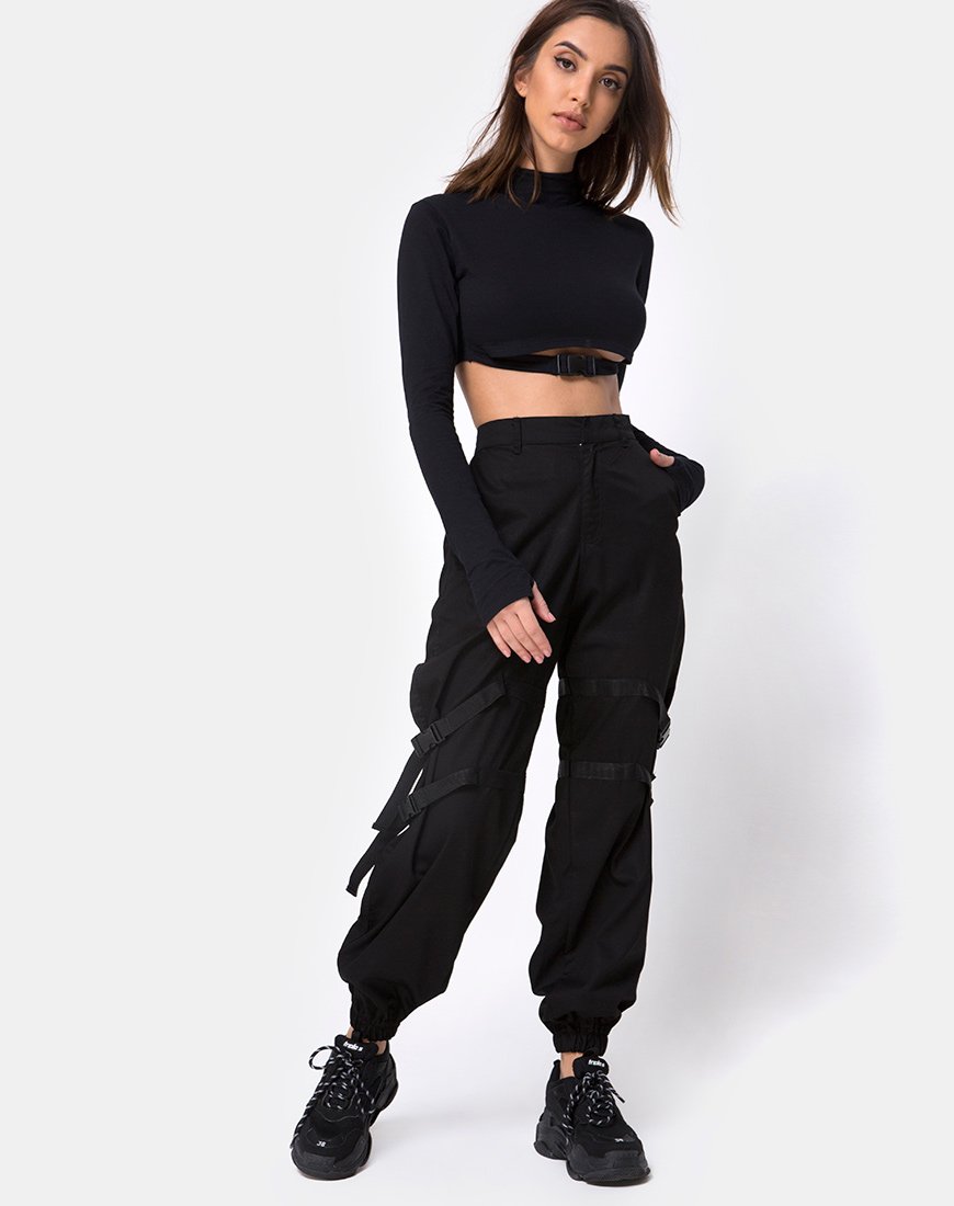 Immagine di Monec Crop Top in nero Buckle