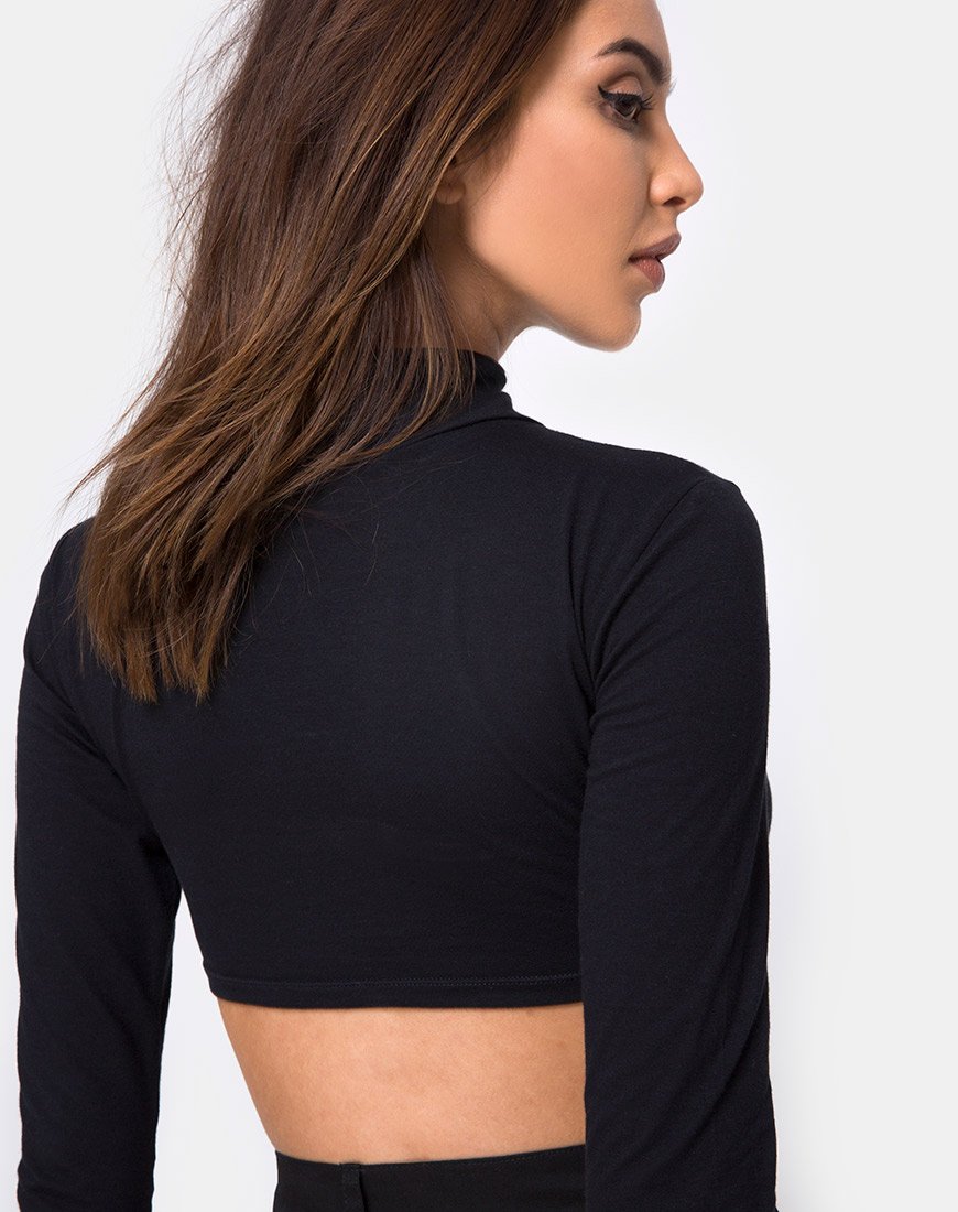 Crop Top Monec con fibbia nera