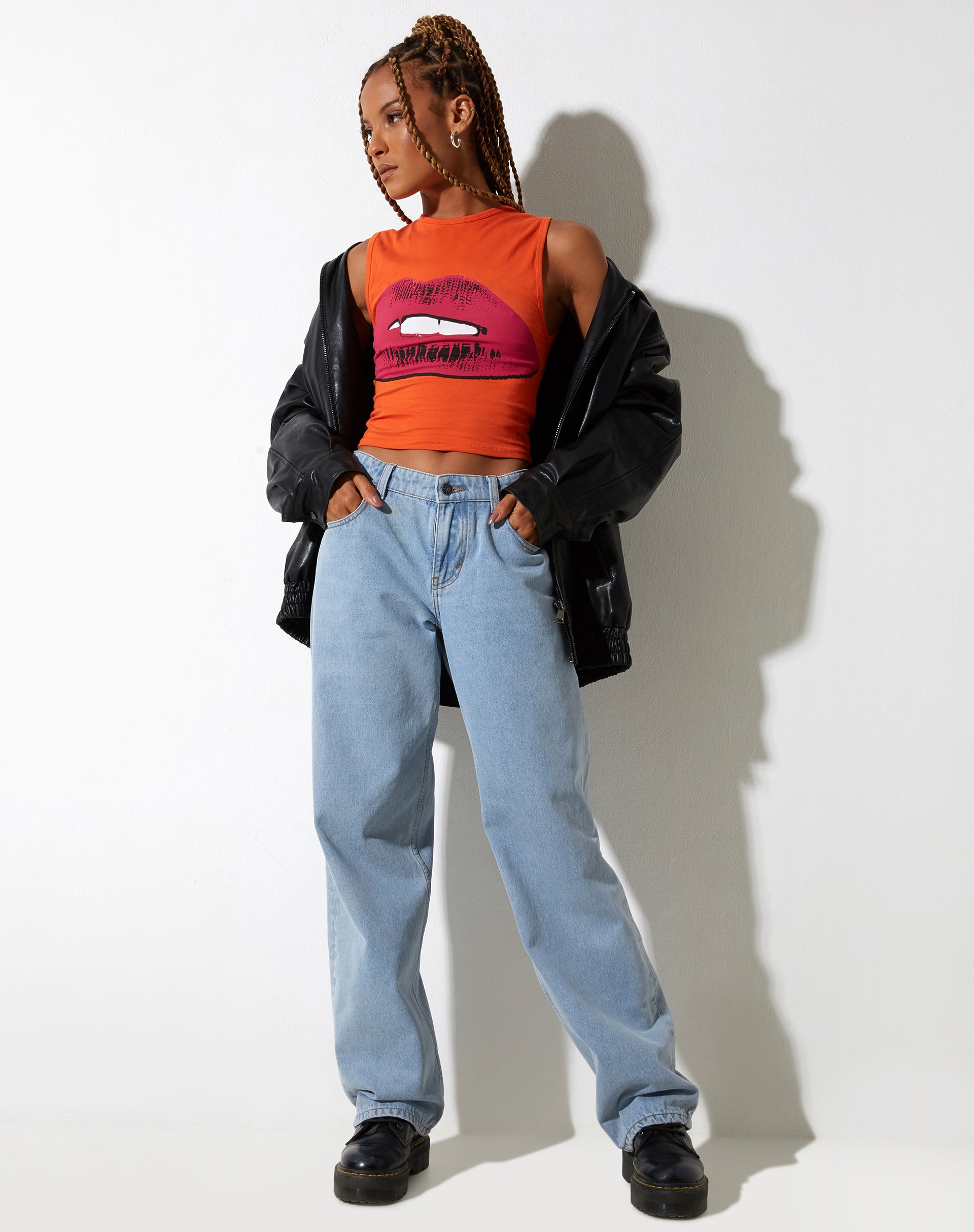 immagine di Monlo Crop Top in Aperol Spritz Labbra Arancione