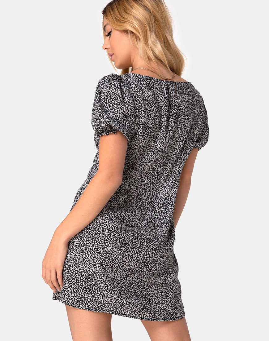 Abito Montero in grigio leopardato Ditsy